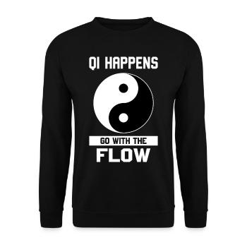 Chi Qi Ying Yang Traditional Chinese Medicine - Unisex Sweatshirt - black - Front - Alina (178cm) & Michal (187cm)