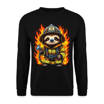 Paresseux de pompier - Sweat-shirt Unisexe - noir - Devant - Alina (178cm) & Michal (187cm)