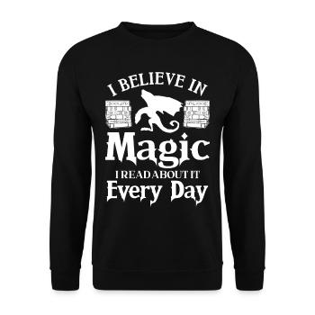 Bücherwurm Drache Fantasy Buchliebhaber - Unisex Pullover - Schwarz - Vorne - Alina (178cm) & Michal (187cm)