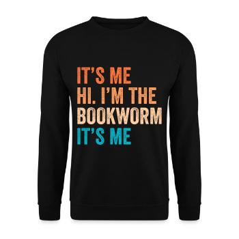 Bookworm Books Reading Book Fan Bookworm - Unisex Sweatshirt - black - Front - Alina (178cm) & Michal (187cm)