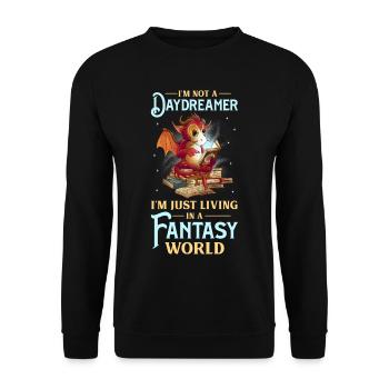 Bücherwurm Drache Fantasy Buchliebhaber - Unisex Pullover - Schwarz - Vorne - Alina (178cm) & Michal (187cm)