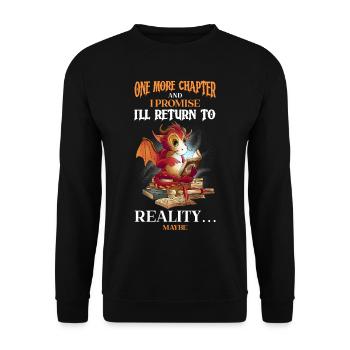 Bücherwurm Drache Fantasy Buchliebhaber - Unisex Pullover - Schwarz - Vorne - Alina (178cm) & Michal (187cm)