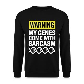 Sarcasm Genes DNA Genetics - Unisex Sweatshirt - black - Front - Alina (178cm) & Michal (187cm)