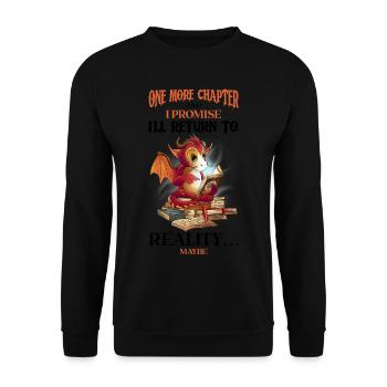 Lesedrache Booktok Buchliebhaber Buchdrache - Unisex Pullover - Schwarz - Vorne - Alina (178cm) & Michal (187cm)