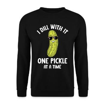 Dill Pickle I'm one of the pickles - Unisex Sweatshirt - black - Front - Alina (178cm) & Michal (187cm)