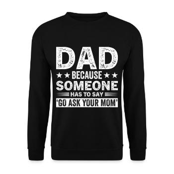 Geschenke Zum Vatertag Für Papa - Unisex Pullover - Schwarz - Vorne - Alina (178cm) & Michal (187cm)