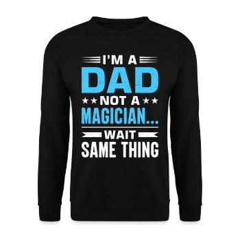 Geschenke Zum Vatertag Für Papa - Unisex Pullover - Schwarz - Vorne - Alina (178cm) & Michal (187cm)