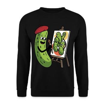 Gewürzgurke Essiggurke - Unisex Pullover - Schwarz - Vorne - Alina (178cm) & Michal (187cm)