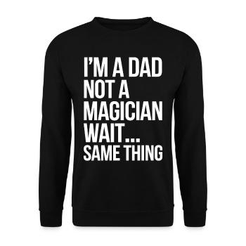 Geschenke Zum Vatertag Für Papa - Unisex Pullover - Schwarz - Vorne - Alina (178cm) & Michal (187cm)