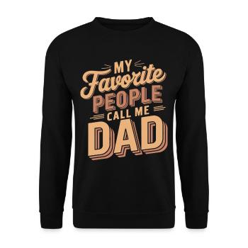 Geschenke Zum Vatertag Für Papa - Unisex Pullover - Schwarz - Vorne - Alina (178cm) & Michal (187cm)