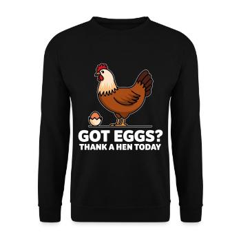 Chicken Chickens - Unisex Sweatshirt - black - Front - Alina (178cm) & Michal (187cm)