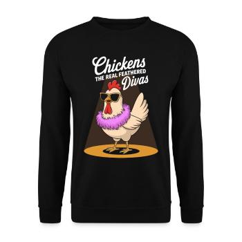 Poulets Poulets - Sweat-shirt Unisexe - noir - Devant - Alina (178cm) & Michal (187cm)