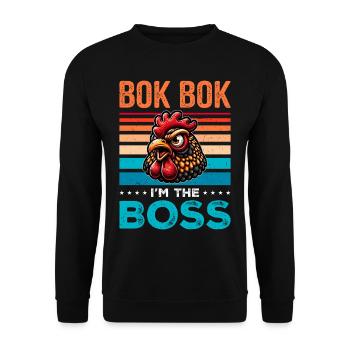 Poulets Poulets - Sweat-shirt Unisexe - noir - Devant - Alina (178cm) & Michal (187cm)