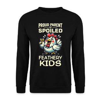 Poulets Poulets - Sweat-shirt Unisexe - noir - Devant - Alina (178cm) & Michal (187cm)