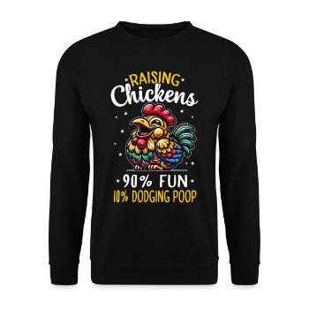 Chicken Chickens - Unisex Sweatshirt - black - Front - Alina (178cm) & Michal (187cm)