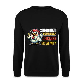 Poulets Poulets - Sweat-shirt Unisexe - noir - Devant - Alina (178cm) & Michal (187cm)