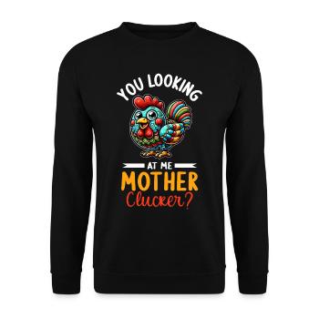 Chicken Chickens - Unisex Sweatshirt - black - Front - Alina (178cm) & Michal (187cm)
