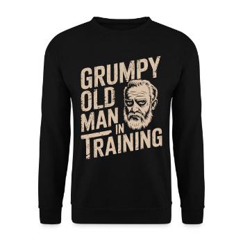 Grumpy Old Man Grumpy - Unisex Sweatshirt - black - Front - Alina (178cm) & Michal (187cm)