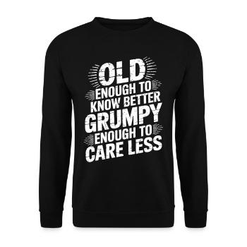 Grumpy Old Man Grumpy - Unisex Sweatshirt - black - Front - Alina (178cm) & Michal (187cm)