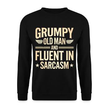 Grumpy Old Man Grumpy - Unisex Sweatshirt - black - Front - Alina (178cm) & Michal (187cm)