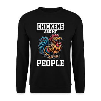 Poulets Poulets - Sweat-shirt Unisexe - noir - Devant - Alina (178cm) & Michal (187cm)