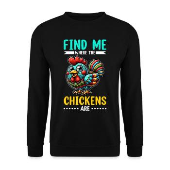 Chicken Chickens - Unisex Sweatshirt - black - Front - Alina (178cm) & Michal (187cm)