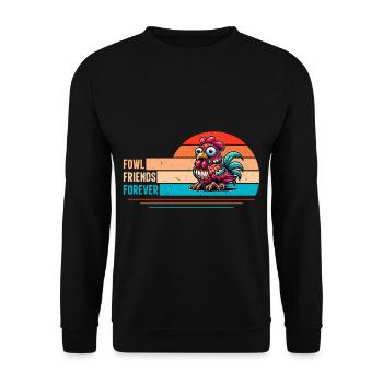 Poulets Poulets - Sweat-shirt Unisexe - noir - Devant - Alina (178cm) & Michal (187cm)