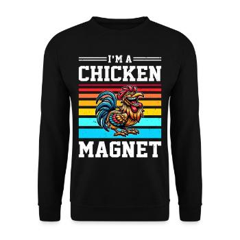 Poulets Poulets - Sweat-shirt Unisexe - noir - Devant - Alina (178cm) & Michal (187cm)