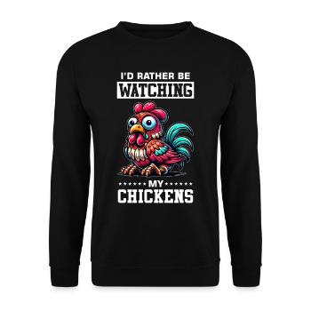 Poulets Poulets - Sweat-shirt Unisexe - noir - Devant - Alina (178cm) & Michal (187cm)