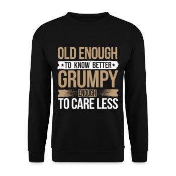 Grumpy Old Man Grumpy - Unisex Sweatshirt - black - Front - Alina (178cm) & Michal (187cm)