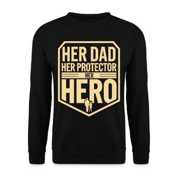Geschenke Zum Vatertag Für Papa - Unisex Pullover - Schwarz - Vorne - Alina (178cm) & Michal (187cm)