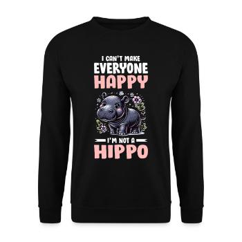 Nilpferd - Unisex Pullover - Schwarz - Vorne - Alina (178cm) & Michal (187cm)
