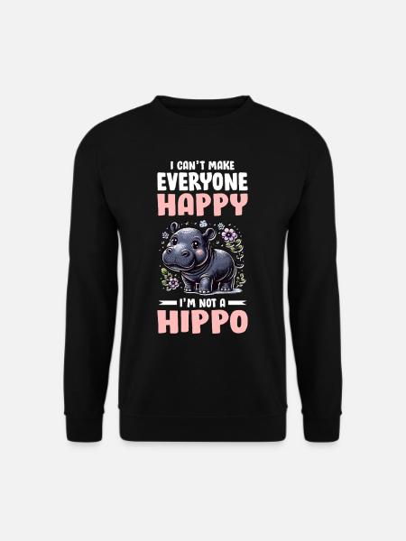 Nilpferd - Unisex Pullover - Schwarz