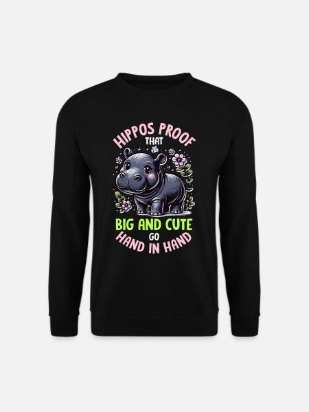 Nilpferd - Unisex Pullover - Schwarz