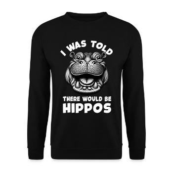 Nilpferd - Unisex Pullover - Schwarz - Vorne - Alina (178cm) & Michal (187cm)