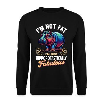 Nilpferd - Unisex Pullover - Schwarz - Vorne - Alina (178cm) & Michal (187cm)