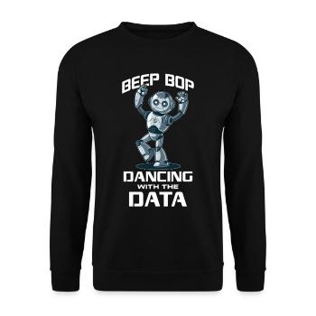 Ai Robotique Geek Tech Humour Robot - Sweat-shirt Unisexe - noir - Devant - Alina (178cm) & Michal (187cm)