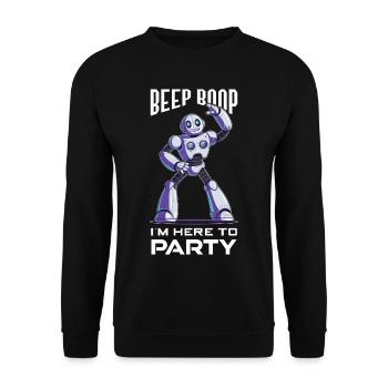 Ai Robotique Geek Tech Humour Robot - Sweat-shirt Unisexe - noir - Devant - Alina (178cm) & Michal (187cm)