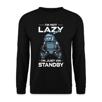 Ai Robotique Geek Tech Humour Robot - Sweat-shirt Unisexe - noir - Devant - Alina (178cm) & Michal (187cm)