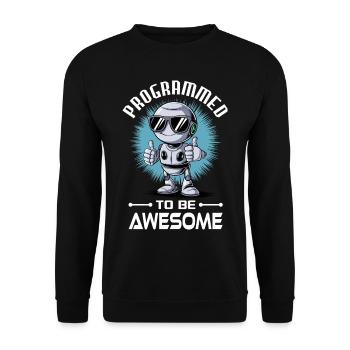 Ai Robotique Geek Tech Humour Robot - Sweat-shirt Unisexe - noir - Devant - Alina (178cm) & Michal (187cm)