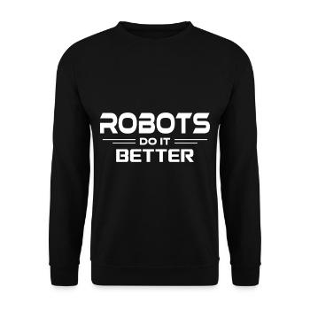 Ai Robotique Geek Tech Humour Robot - Sweat-shirt Unisexe - noir - Devant - Alina (178cm) & Michal (187cm)