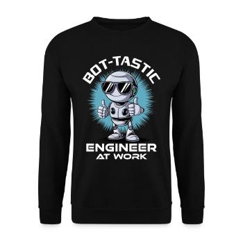 Ai Robotique Geek Tech Humour Robot - Sweat-shirt Unisexe - noir - Devant - Alina (178cm) & Michal (187cm)