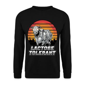 Dairy cow lactose tolerant - Unisex Sweatshirt - black - Front - Alina (178cm) & Michal (187cm)