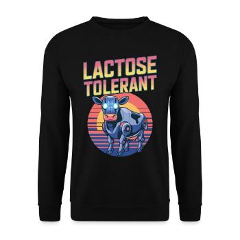 Dairy cow lactose tolerant - Unisex Sweatshirt - black - Front - Alina (178cm) & Michal (187cm)