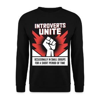Introvertierte Vereinigen Sich - Unisex Pullover - Schwarz - Vorne - Alina (178cm) & Michal (187cm)