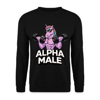 Rainbow Alpha Man Unicorn - Unisex Sweatshirt - black - Front - Alina (178cm) & Michal (187cm)