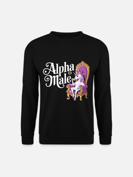 Regenbogen Alpha Man Einhorn - Unisex Pullover - Schwarz