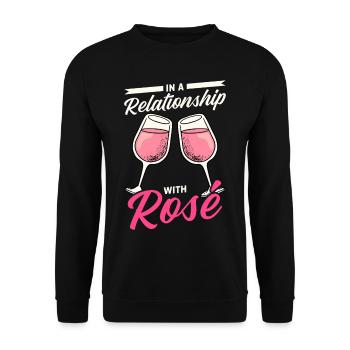 Wein Rosé - Unisex Pullover - Schwarz - Vorne - Alina (178cm) & Michal (187cm)