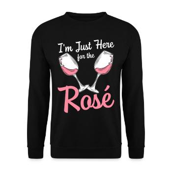 Wein Rosé - Unisex Pullover - Schwarz - Vorne - Alina (178cm) & Michal (187cm)
