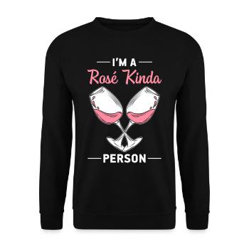 Wein Rosé - Unisex Pullover - Schwarz - Vorne - Alina (178cm) & Michal (187cm)